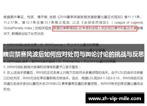 魏震禁赛风波后如何应对处罚与舆论讨论的挑战与反思